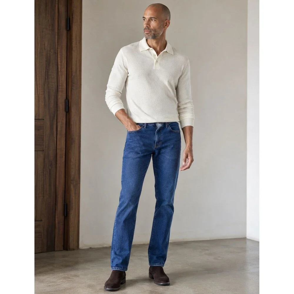 Baldwin Jeans Henley Slim Straight Cornell Blue Wash Stretch Denim Men's 29x33